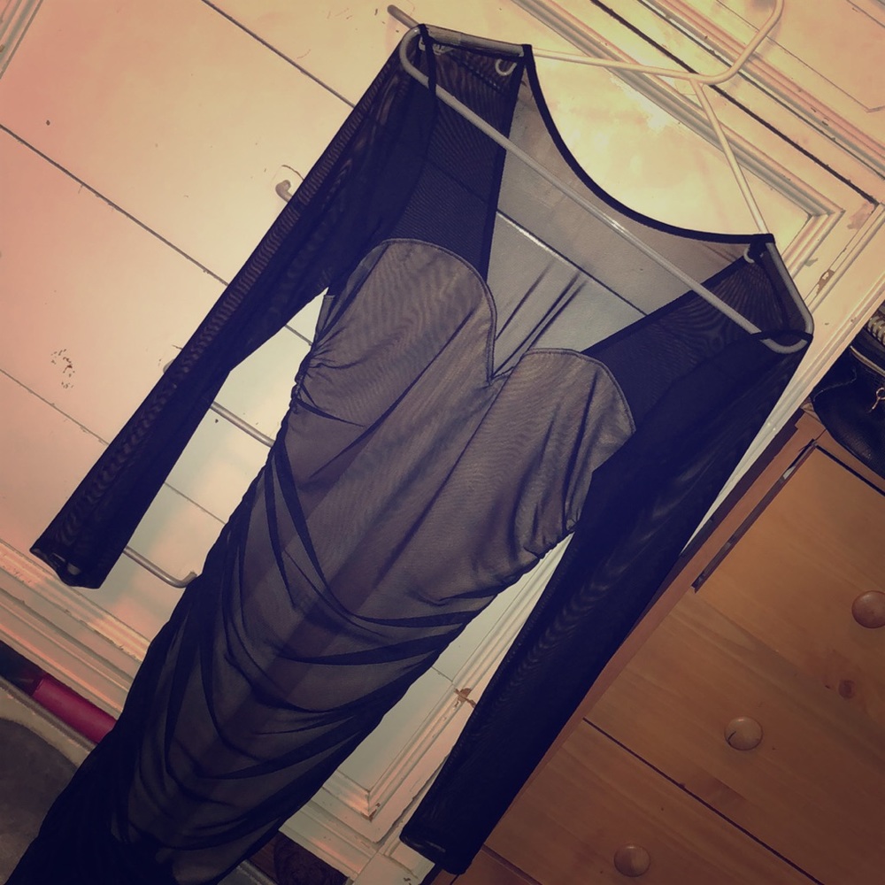 Black and beige dress